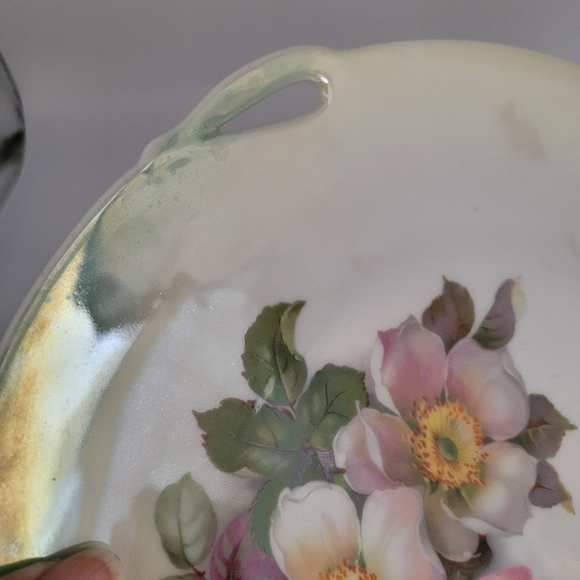 Vtg SCHUMANN ARZBERG Bavaria Germany WILD ROSE 10" Platter Plate W/ Handles - Picture 3 of 7